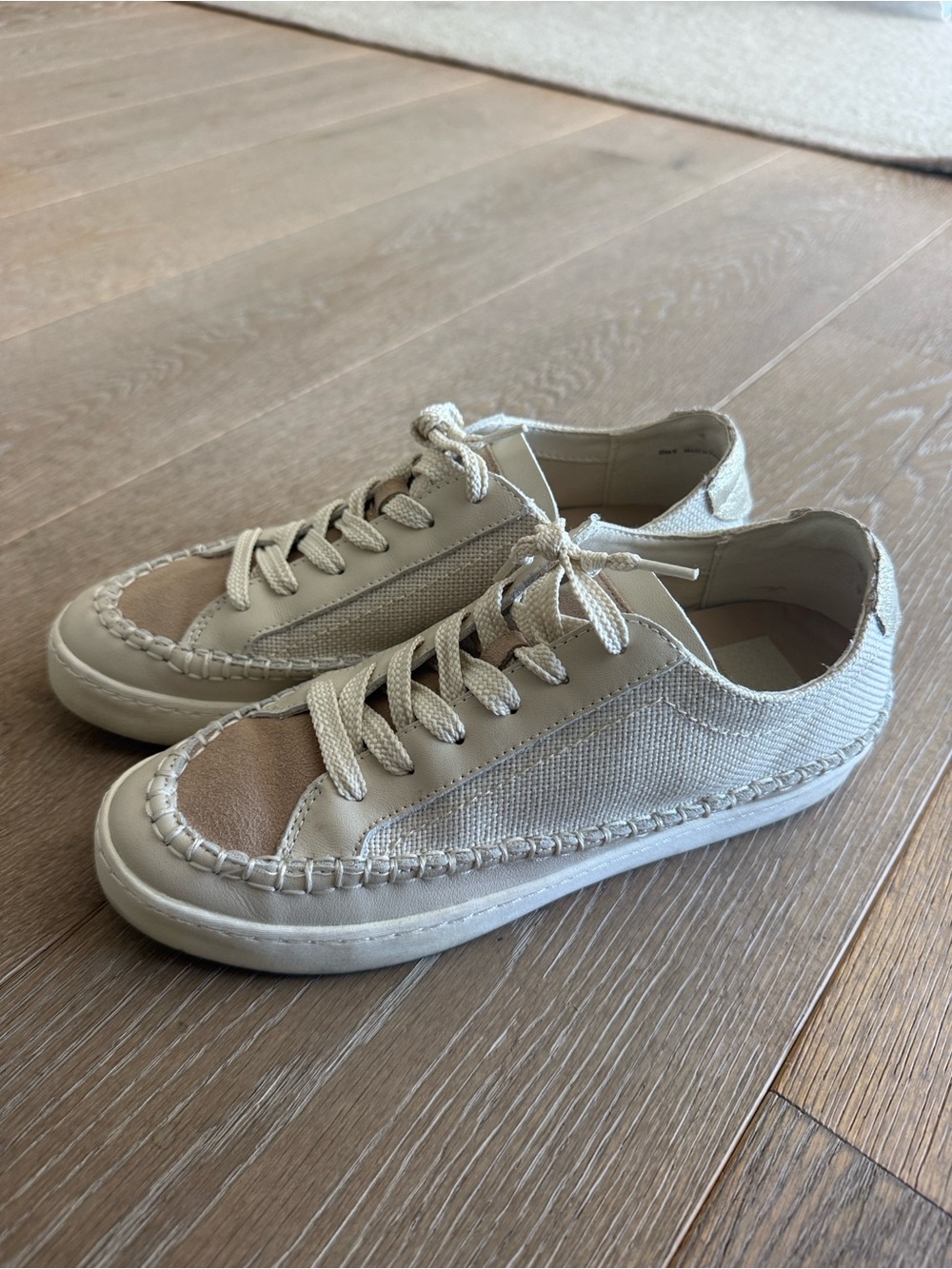 Dolce Vita Women’s Low-Top Sneakers in Beige and Cream